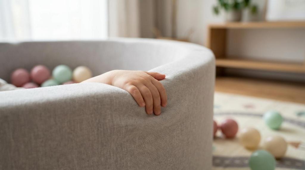 Bollhav för barn: välj storlek, färg och mjuk kant