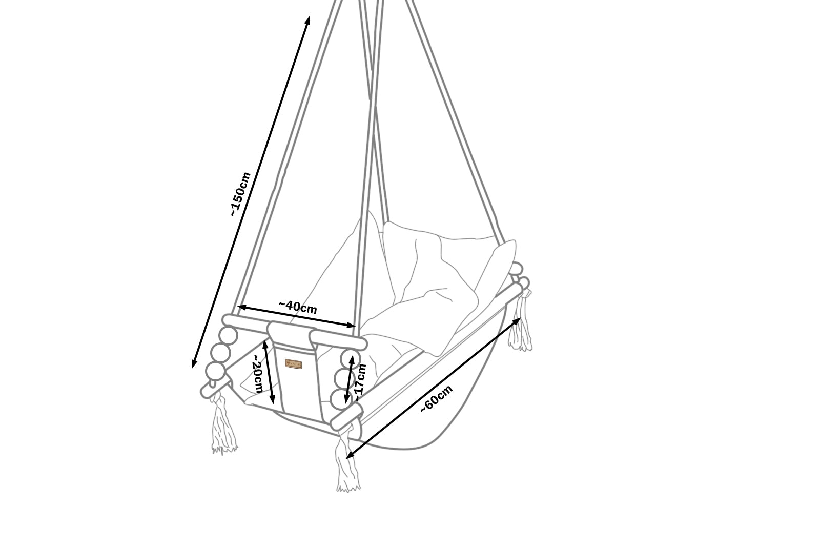 Hængekøje til baby - Sort
