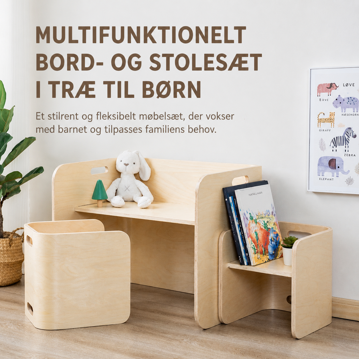 NOAH Bord & Stolesæt – multifunktionelt møbel i træ
