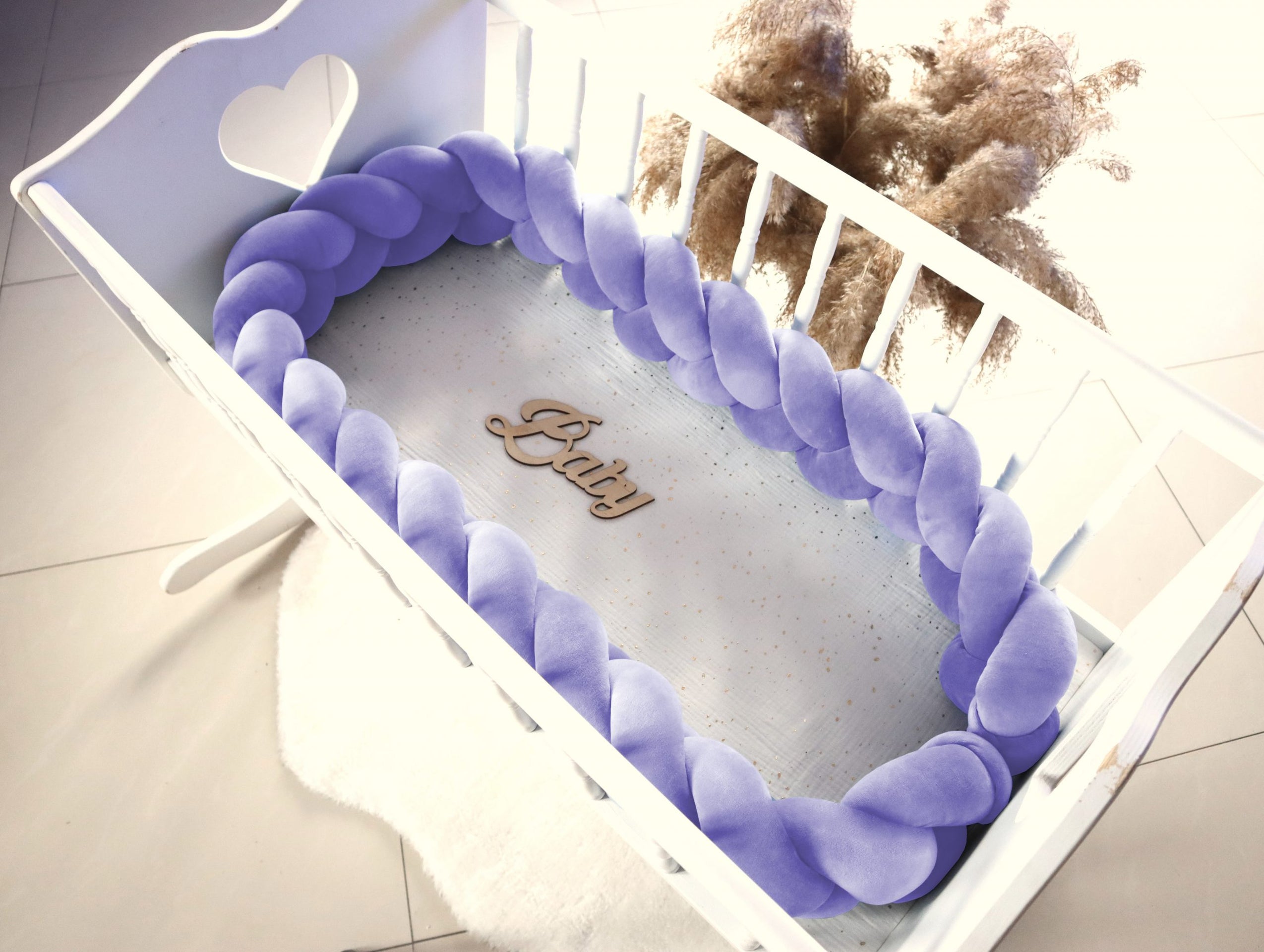 Sengerand, 3-strenget fletning- Lilla